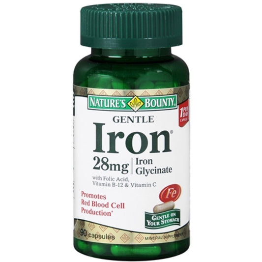 Nature's Bounty Gentle Iron 28 Mg - 90 Capsules Vitamins & Supplements Pasteur Pharmacy