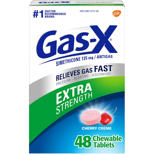 Gas-X Antigas, Extra Strength, 125 Mg, Chewable Tablets, Cherry Creme Health & Beauty Pasteur Pharmacy