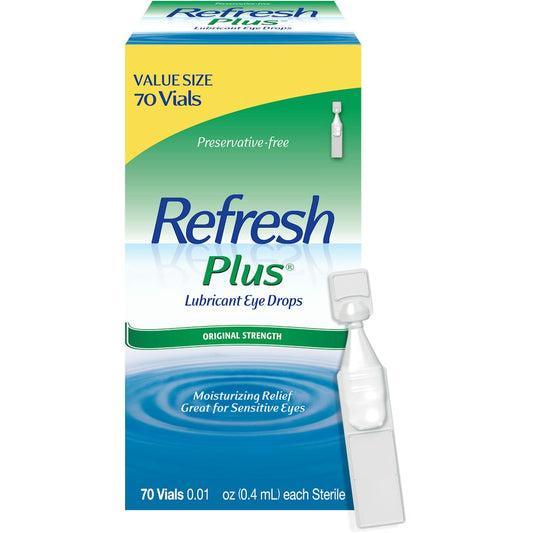 Refresh Plus Original Strength Lubricant Eye Drops, Value Size, 70-0.01 Fl Oz Vials Eye Drops & Lubricants Pasteur Pharmacy