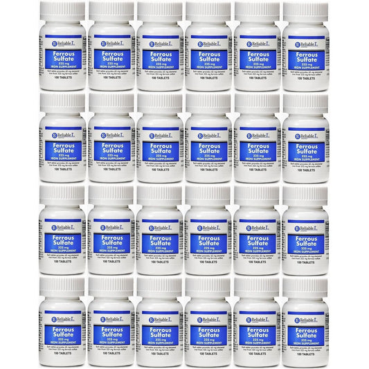 Reliable-1 Laboratories Ferrous Sulfate 325 Mg Iron Supplement 100 Tablets Vitamins & Supplements Pasteur Pharmacy