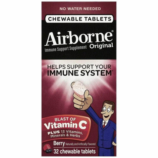 Airborne Immune Support Supplement Vitamin C Berry Chewable Tablets Health & Beauty Pasteur Pharmacy