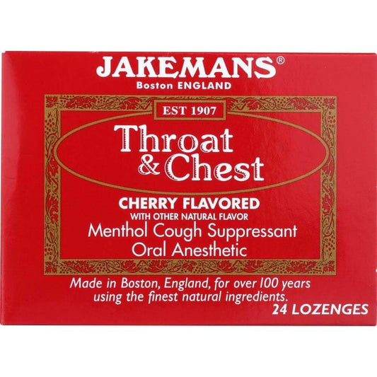 Jakemans Lozenge Throat And Chest Cherry Menthol, 24 Pc Health & Beauty Pasteur Pharmacy