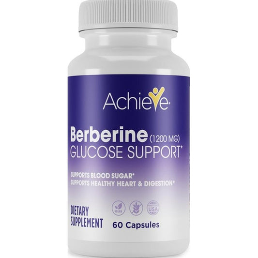 Achieve Berberine 1200mg Glucose Support, 60 Vegetable Capsules – Natural Metabolic & Immune Support Cosmetics Pasteur Pharmacy