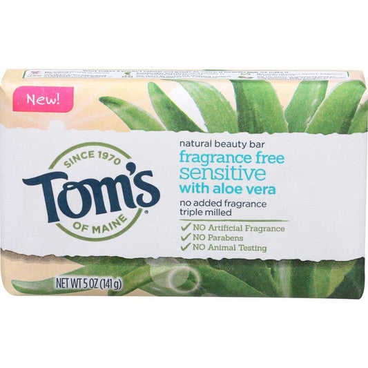 Tom's of Maine Natural Beauty Bar Soap With Aloe Vera, Fragrance Free, 5 Oz Bar Soap Pasteur Pharmacy