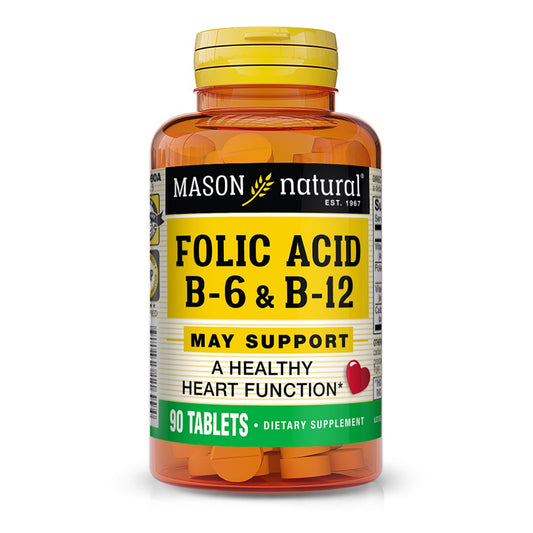 Mason Natural Folic Acid B6 & B12 - 90Tablets Vitamins & Supplements Pasteur Pharmacy