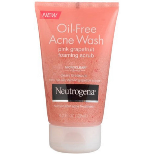 Neutrogena Acne Wash, Pink Grapefruit, Foaming Scrub, Oil Free 4.2 Fl Oz Health & Beauty Pasteur Pharmacy