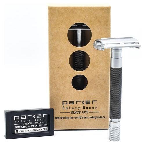 Parker 74R GR Graphite & Satin Chrome Heavyweight Butterfly Open Safety Razor Safety Razor Pasteur Pharmacy