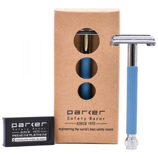 Parker 29L Blue Long Handle Butterfly Open Safety Razor Safety Razor Pasteur Pharmacy