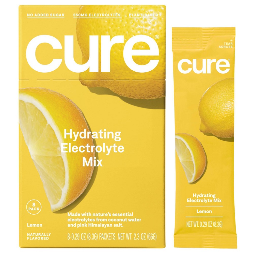 Cure Hydration Electrolyte Vegan Drink Mix Powder - Lemon - 8pk Beverages Pasteur Pharmacy