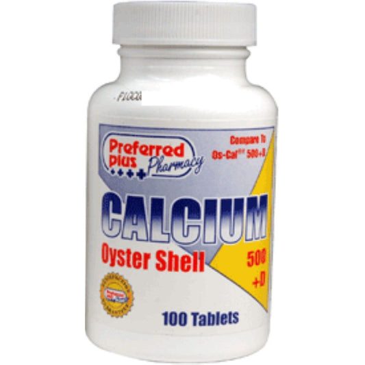Preferred Plus Calcium 500 Mg Supplements With Vitamin D For Strong Bones - 100 Tablets Vitamins & Supplements Pasteur Pharmacy