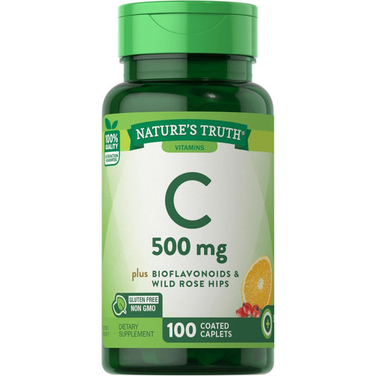 Nature's Truth Vitamin C 500 mg with Bioflavonoids & Wild Rose Hips - 100 Coated Caplets Vitamins & Supplements Pasteur Pharmacy