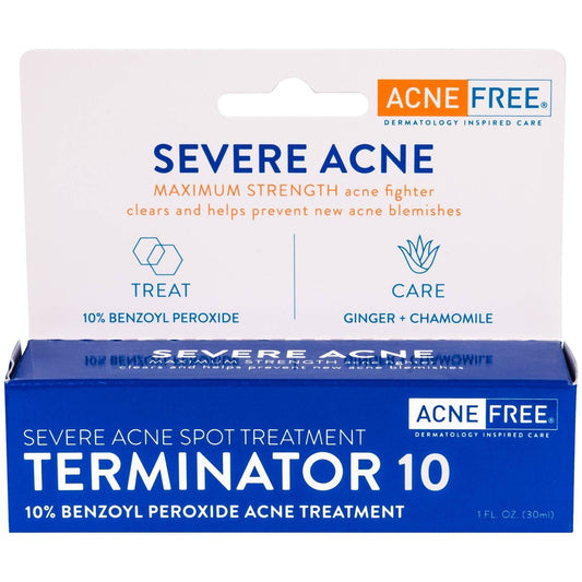 AcneFree Severe Spot Treatment Terminator 10 With 10% Benzoyl Peroxide - 1 Fl Oz Skin Care Pasteur Pharmacy