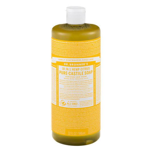 Dr. Bronner's 18-In-1 Hemp Organic Pure Castile Magic Liquid Soap, Citrus Orange, 32 Oz Bath & Body Pasteur Pharmacy