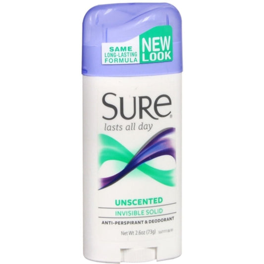 Sure Invisible Solid Antiperspirant Deodorant Unscented 1.6 Oz Deodorant Pasteur Pharmacy