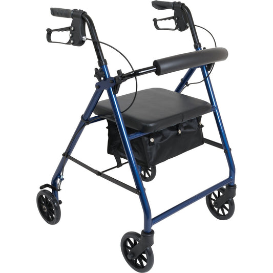 ProBasics Aluminum Rollator 6in Wheels 300lb Capacity Blue Chairs Pasteur Pharmacy