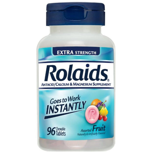 Rolaids Antacid/Calcium & Magnesium Supplement, Extra Strength, Chewable Tablets, Assorted Fruit Health & Beauty Pasteur Pharmacy