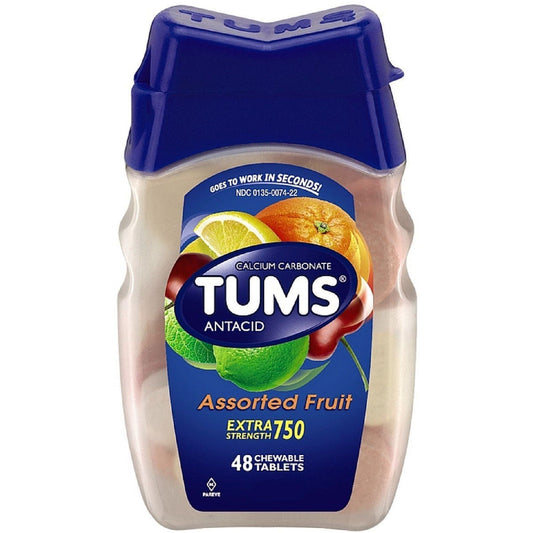 Tums Chewable Antacid Tablets For Extra Strength Heartburn Relief, Assorted Fruit Flavors Personal Care Pasteur Pharmacy