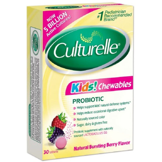 Culturelle Kids, Purely Probiotics Chewables, 3+ Years, Bursting Berry Flavor, 30 Chewable Tablets Vitamins & Supplements Pasteur Pharmacy