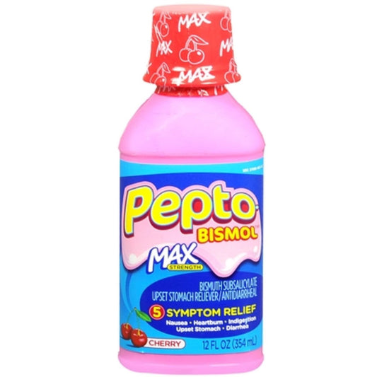 Pepto Bismol Liquid Ultra – 5 Symptom Fast Relief (Cherry Flavor, 12 oz) Health & Beauty Pasteur Pharmacy