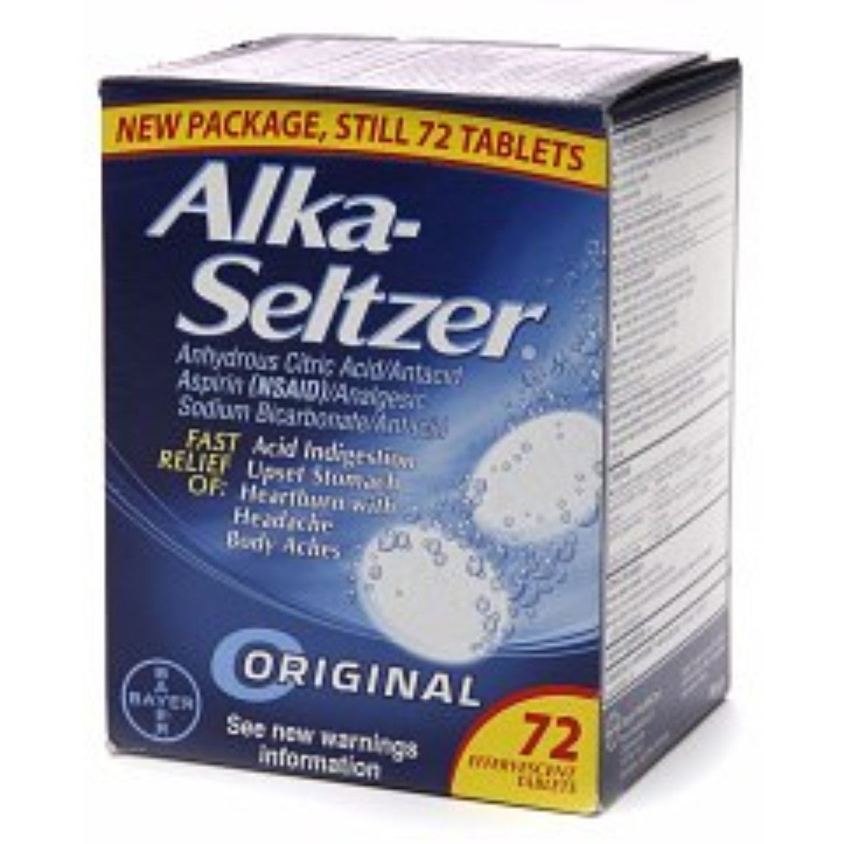 Alka-Seltzer Effervescent Tablets Original Antacid 72 Ea Box Medicine & Drugs Pasteur Pharmacy