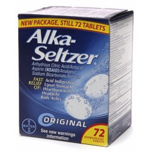 Alka-Seltzer Effervescent Tablets Original Antacid 72 Ea Box Medicine & Drugs Pasteur Pharmacy