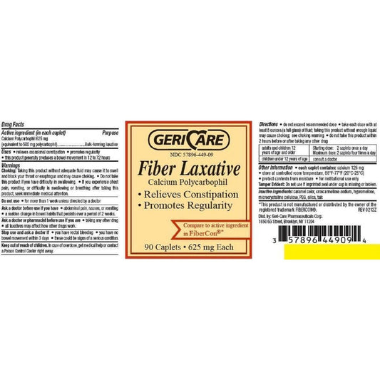 Geri-Care Fiber Laxative 90 Caplets Per Bottle Crafting Fibers Pasteur Pharmacy