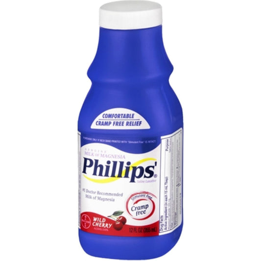 Phillips' Saline Laxative Milk Of Magnesia Wild Cherry 12 Fl Oz Health & Beauty Pasteur Pharmacy