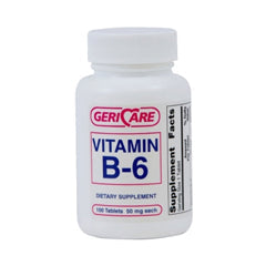 Geri-Care Vitamin B-6 Supplement 50 Mg Strength Tablet 100 Per Bottle Medical Supplies Pasteur Pharmacy