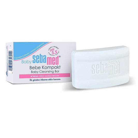 Pain nettoyant pour bébé Sebamed - Lavant doux sans savon pour peau sensible, pH 5,5, protège la peau du nouveau-né, 100 g