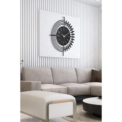 Horloge murale silencieuse en métal moderne Muyika 50x50 cm - Grande horloge décorative pour la maison, le bureau