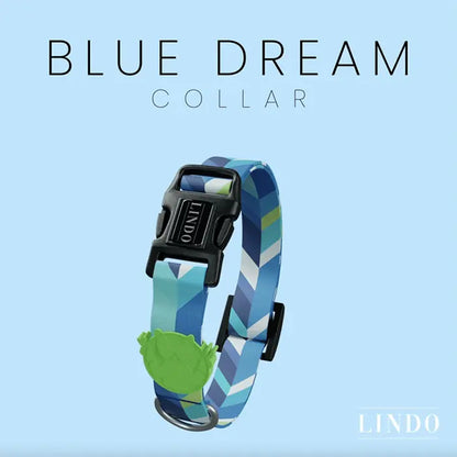 Collier pour chien réglable Lindo Blue Dream pour grandes races 46-70 cm