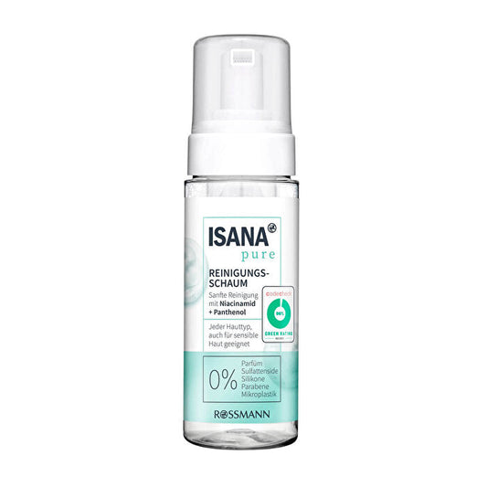 Espuma limpiadora facial Isana Pure con niacinamida 150 ml - Limpiador suave | Fórmula refrescante