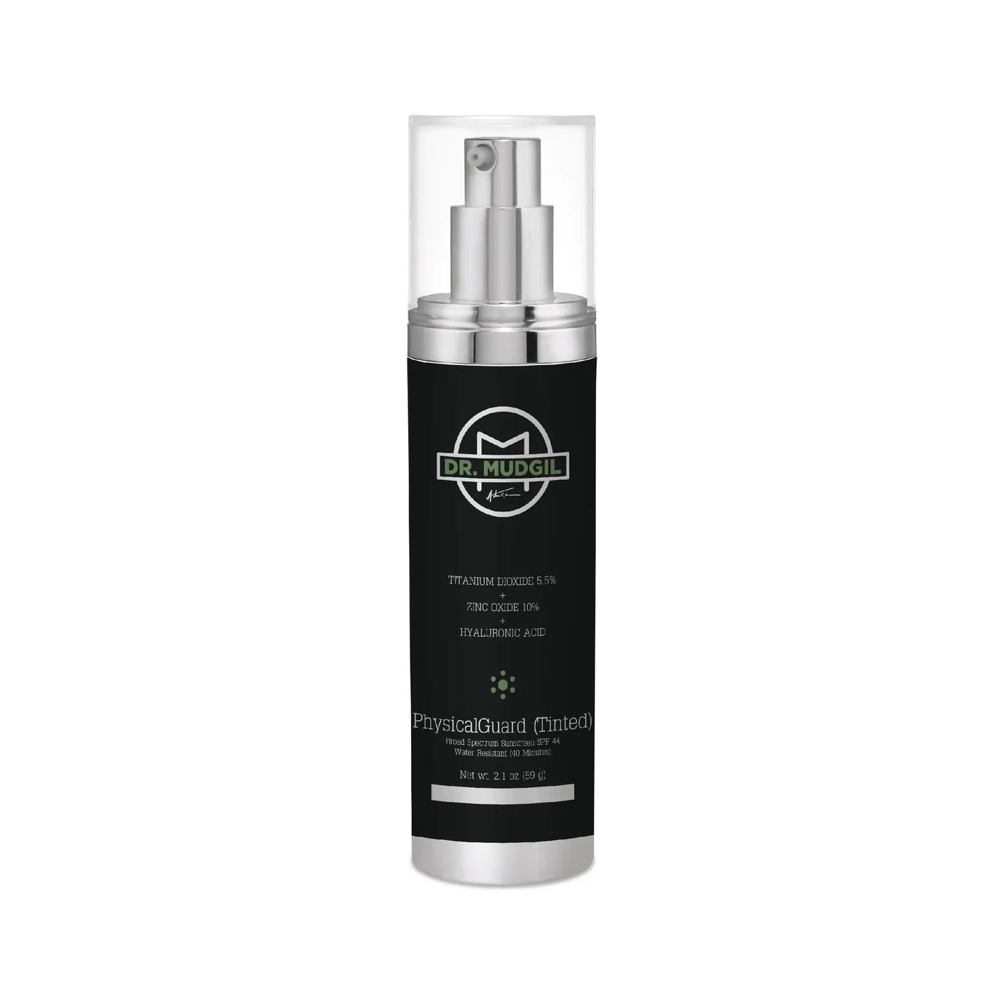 Wholly Kaw Dr. Mudgil PhysicalGuard (Tinted) with Titanium Dioxide 5.5% Zinc Oxide 10% Hyaluronic Acid Medical Grade Dermatologist Approved SPF 44 SunScreen 57g Sunscreen Pasteur Pharmacy