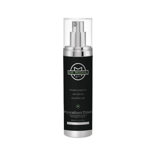 Wholly Kaw Dr. Mudgil PhysicalGuard (Tinted) with Titanium Dioxide 5.5% Zinc Oxide 10% Hyaluronic Acid Medical Grade Dermatologist Approved SPF 44 SunScreen 57g Sunscreen Pasteur Pharmacy