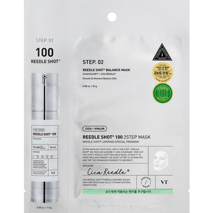 Masque 2 étapes VT Cosmetics Reedle Shot 100 pour une peau lisse 28 g