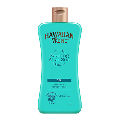 Gel para después del sol Hawaiian Tropic con aloe vera: alivio calmante para quemaduras solares, vegano y libre de crueldad animal, envase reciclado - 200 ml (6.76 fl oz)