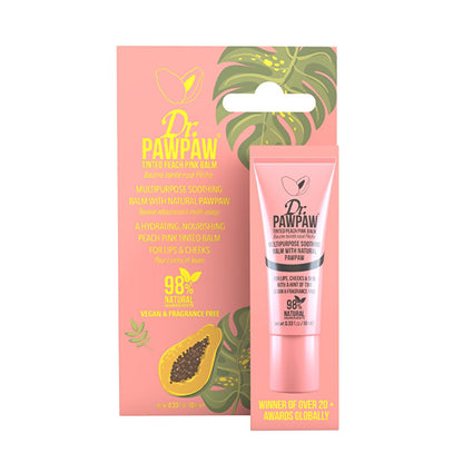 Baume multi-usages teinté Dr. Pawpaw Peach Pink - Soin hydratant naturel pour les lèvres et les joues, 10 ml
