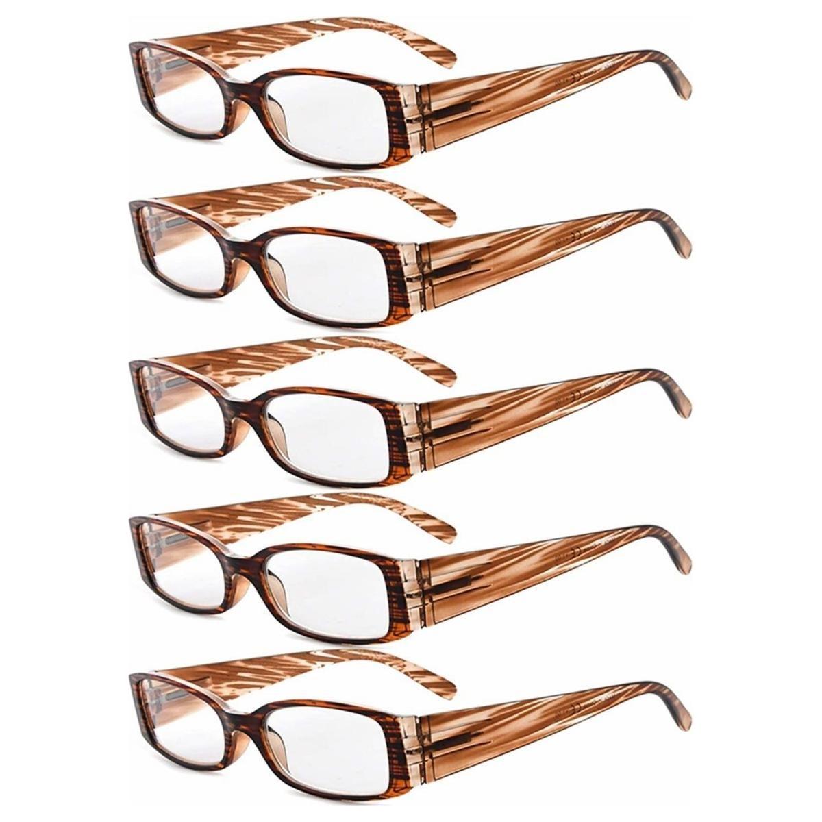 5 Pack Rectangle Stylish Reading Glasses R040-A Eyeglasses Pasteur Pharmacy