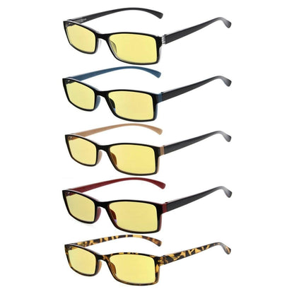 5 Pack Small Lens Blue Light Blocking Readers TMCG178 Eyeglasses Pasteur Pharmacy 5 Pairs Mix without magnification