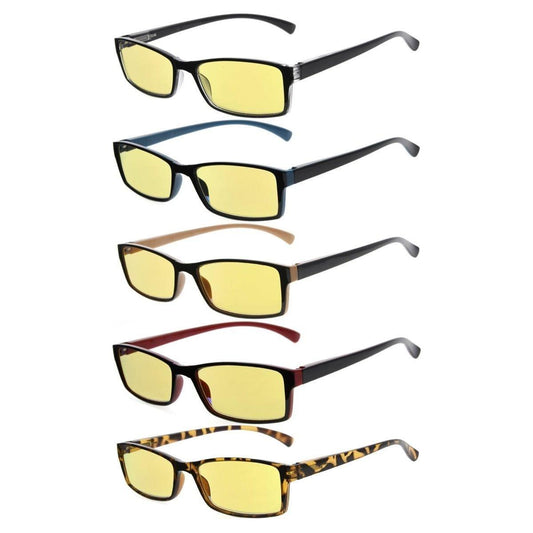 5 Pack Small Lens Blue Light Blocking Readers TMCG178 Eyeglasses Pasteur Pharmacy 5 Pairs Mix without magnification