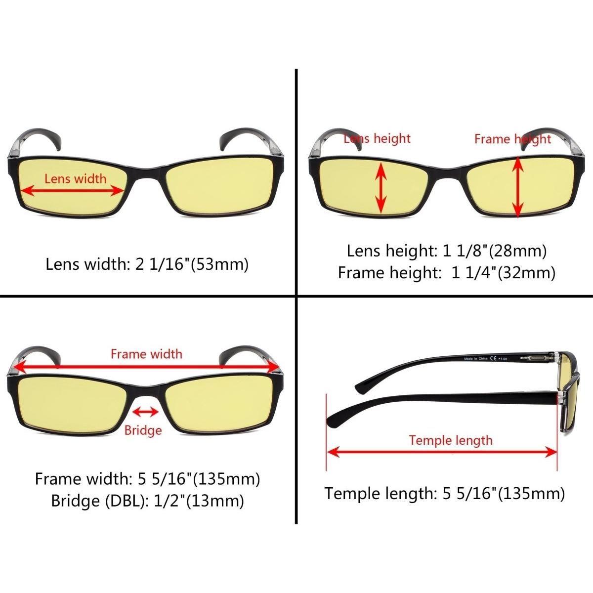 5 Pack Small Lens Blue Light Blocking Readers TMCG178 Eyeglasses Pasteur Pharmacy