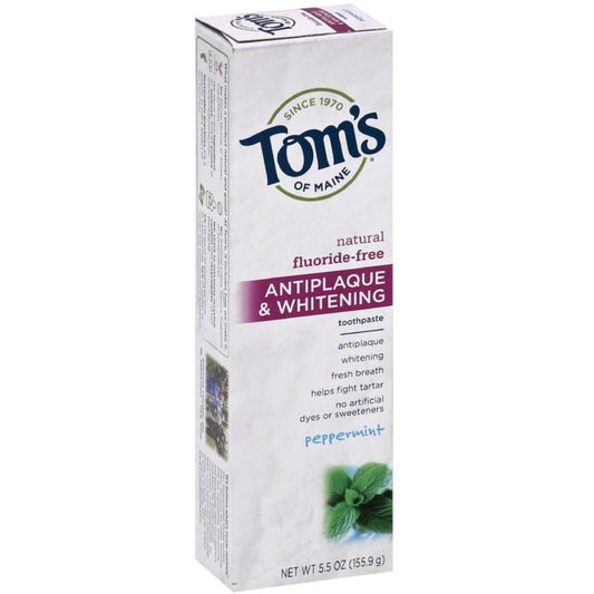 Tom's of Maine Antiplaque And Whitening Peppermint Natural Toothpaste - 5.5oz Toothpaste Pasteur Pharmacy