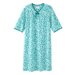 Silverts Senior Women's Adaptive Open Back Knit Printed Nightgown Painted Strokes Medical Supplies Pasteur Pharmacy