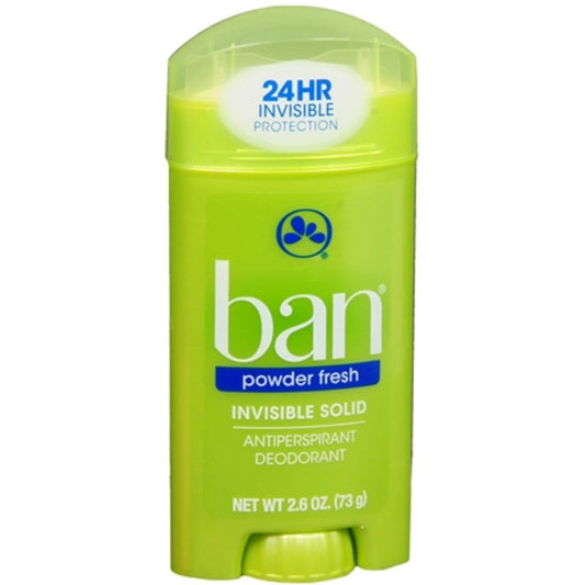 Ban Powder Fresh Invisible Solid Antiperspirant Deodorant, 2.6 Oz Deodorant Pasteur Pharmacy