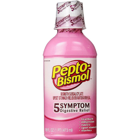 Pepto Bismol Original Liquid 5 Symptom Medicine - Including Upset Stomach & Diarrhea Relief, 16 Oz Health & Beauty Pasteur Pharmacy