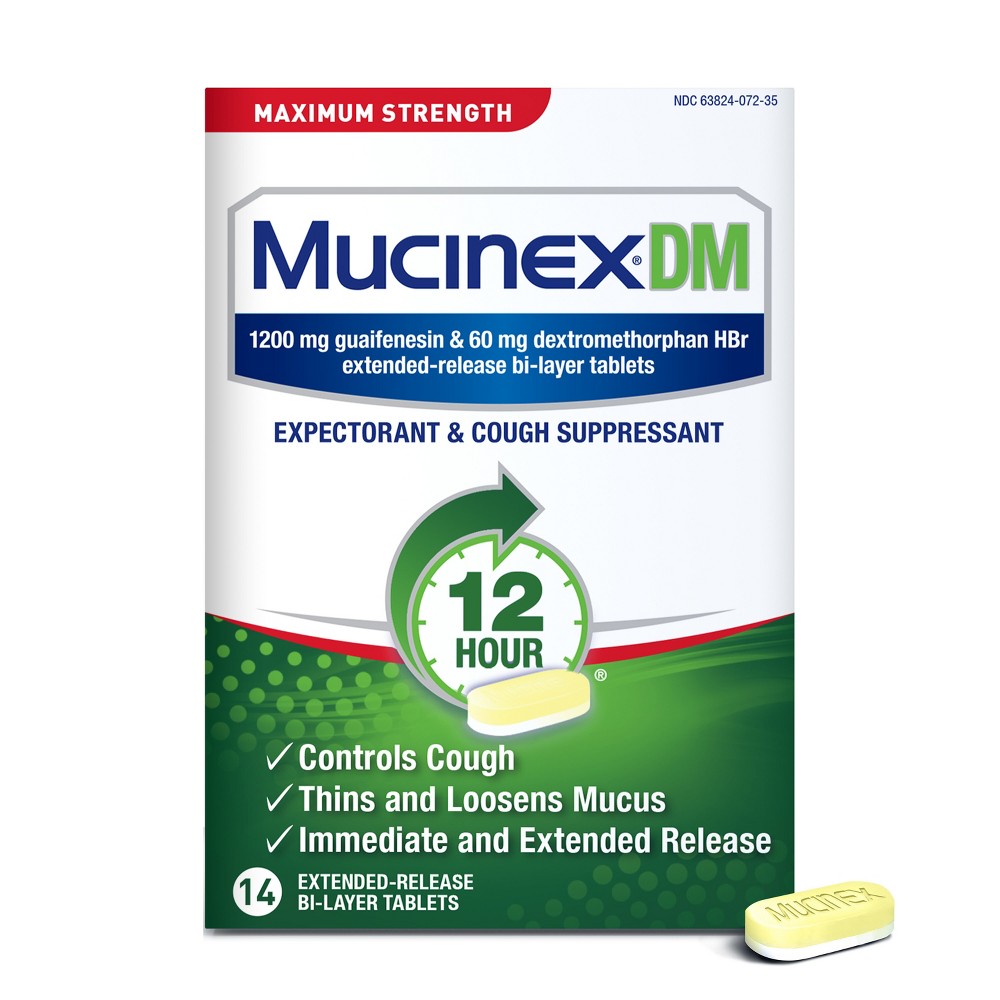 Mucinex Expectorant & Cough Suppressant, 12 Hour, Maximum Strength, Extended Release Bi Layer Tablets Health & Beauty Pasteur Pharmacy