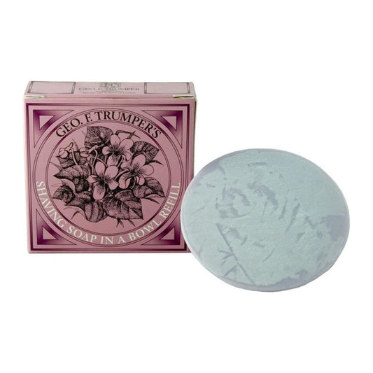 Geo. F. Trumper Violet Hard Shaving Soap Wooden Bowl 80g Shaving Soap Set Pasteur Pharmacy Wooden Bowl Refill