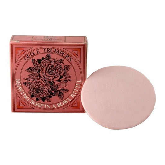 Geo. F. Trumper Rose Hard Shaving Soap in Wooden Bowl 80g Shaving Soap Pasteur Pharmacy Wooden Bowl Refill