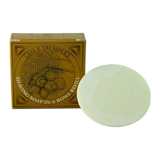 Geo. F. Trumper Coconut Oil Hard Shaving Soap in Wooden Bowl 80g Shaving Soap Set Pasteur Pharmacy Wooden Bowl Refill