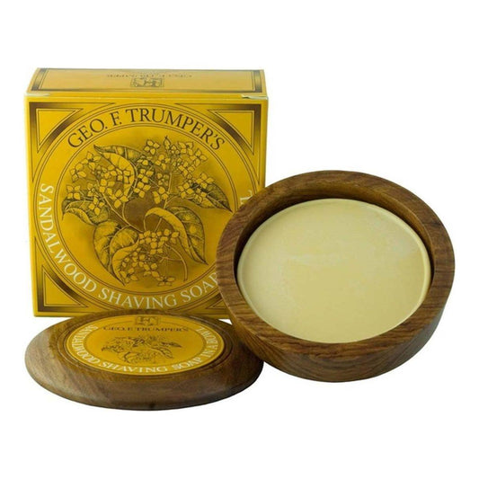 Geo. F. Trumper Sandalwood Shaving Soap Wooden Bowl 80g Shaving Soap Pasteur Pharmacy Wooden Bowl